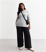 Women's Plus Size Pale Grey Crew Neck Jumper Curves New Look