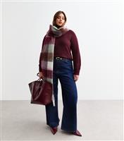 Women's Plus Size Burgundy Crew Neck Jumper Curves New Look