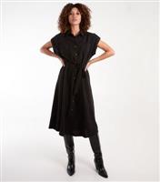 Women's Black Utility Shirt Midi Dress Blue Vanilla New Look