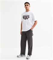Men's Dark Grey Relaxed Cotton Carpenter Trousers New Look
