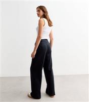 Women's Navy Pinstripe Twill Wide Leg Trousers New Look