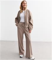 Women's Mink Jersey Tailored Wide Leg Joggers New Look