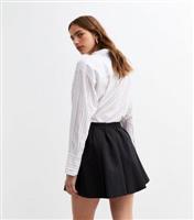 Women's Black Box Pleat Micro Mini Skirt New Look