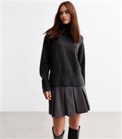 Women's Grey Box Pleat Micro Mini Skirt New Look