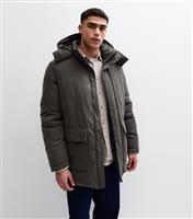 Men's Black Regular Parka Jacket New Look