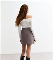 Women's Black Houndstooth Check Mini Skirt New Look