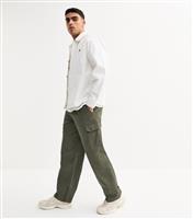 Men's Khaki Relaxed Cotton Cargo Trousers New Look