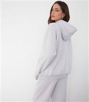Women's Grey Logo Oversized Hoodie WKNDGIRL New Look