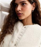 Women's Cream Borg Sleeveless Gilet Jacket New Look