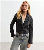 Women's Grey Pinstripe Cropped Blazer New Look
