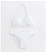 Girls' Frill Trim Triangle Bikini Set New Look