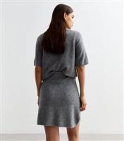 Women's Grey A-Line Knit Mini Skirt New Look