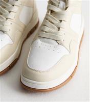 Women's White Leather Look High Top Trainers Vegan New Look