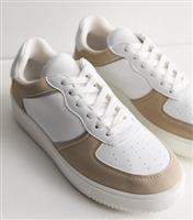 Women's White Contrast Trim Double Sole Trainers New Look