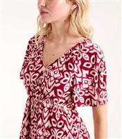 Women's Burgundy Patterned Mini Dress Blue Vanilla New Look