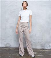 Women's Grey Pinstripe High Waist Flared Trousers WKNDGIRL New Look