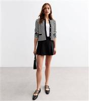 Women's Black Textured Stripe Cardigan New Look