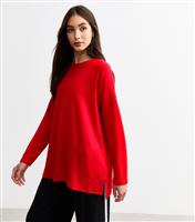 Women's Red Soft Touch Long Relaxed Top New Look