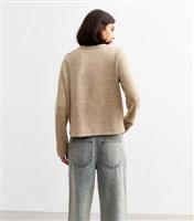 Women's Mink Soft Touch Crew Neck Cardigan New Look