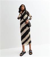 Women's Maternity Black Striped Midi Dress New Look