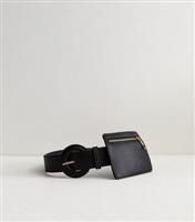 Black Leather-Look Zip-Pocket Belt Bag New Look