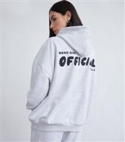 Women's Grey Logo Oversized Hoodie WKNDGIRL New Look