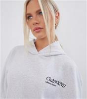 Women's Grey Oversized Hoodie WKNDGIRL New Look