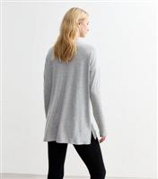 Women's Tall Grey Soft Touch Long Oversized Top New Look