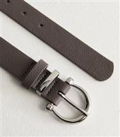 Grey Buckled Belt New Look