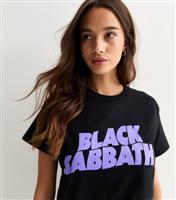 Women's Black Oversized Black Sabbath Cotton T-Shirt New Look