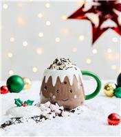 Brown Christmas Pudding Ceramic Mug With Lid New Look