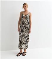 Women's White Zebra Print Strappy Midi Dress ONLY New Look