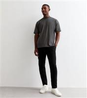 Men's Grey Cotton High Neck T-Shirt New Look