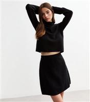 Women's Black Compact Knit Mini Skirt New Look