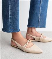 Women's Off White Leather-Look Knot Detail Slingback Sandals New Look