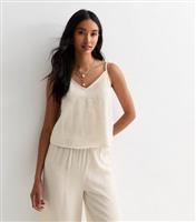 Women's Off White Bead-Strap Cami Top ONLY New Look