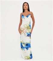 Women's Blue Satin Maxi Dress WKNDGIRL New Look