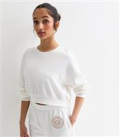 Girls' Cream Cropped Crew Neck Sweatshirt School New Look