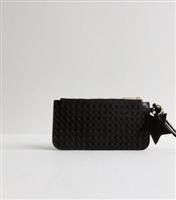 Black Woven Wrist Strap Purse Trio New Look