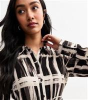 Women's Black Check Print Mini Shirt Dress New Look