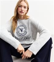 Women's Grey NYC Embroidered Jumper New Look