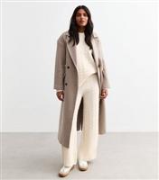 Women's Off White Cable Knit Wide Trousers New Look