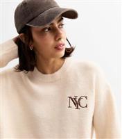 Women's Cream NYC Embroidered Knit Jumper New Look