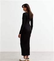 Women's Tall Black Fine Rib Jersey Midi Dress New Look