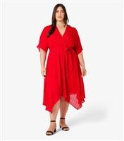 Women's Curve Tie Midi Dress Apricot New Look