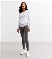 Women's Maternity Dark Grey Seam Free Jersey Leggings New Look