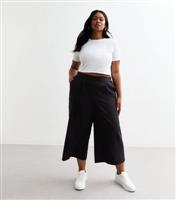 Women's Plus Size Black Wide Leg Culotte Trousers Curves New Look