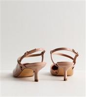 Women's Wide Fit Cream Asymmetric Strap Slingback Court Shoes New Look