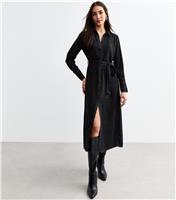 Women's Black Contrast Stitch Midi Shirt Dress New Look