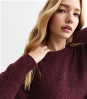 Women's Burgundy Boucle Knit Jumper New Look